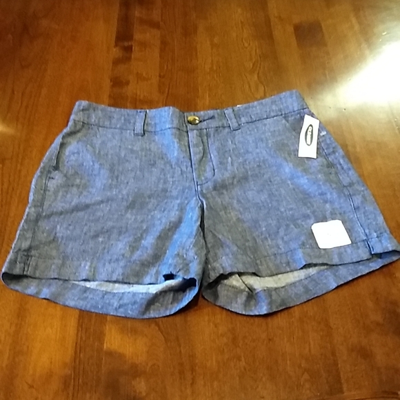 Old Navy Pants - Old Navy Blue Linen Shorts